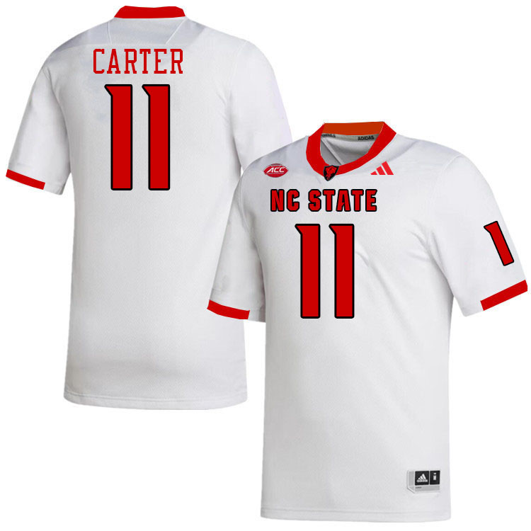 Men #11 Ja'Had Carter NC State Wolfpack College Football Jerseys Stitched-White